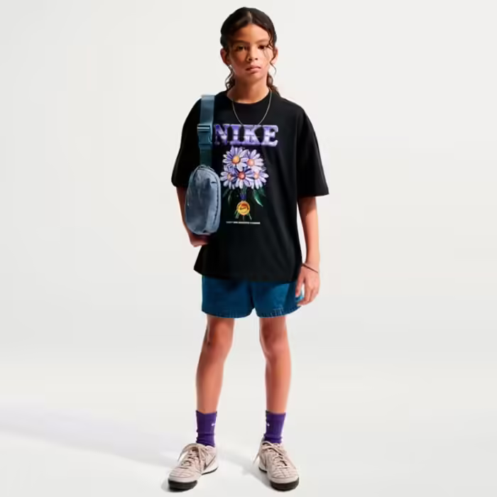Tricou Nike SPORTSWEAR FLOWERS Negru XS - 3