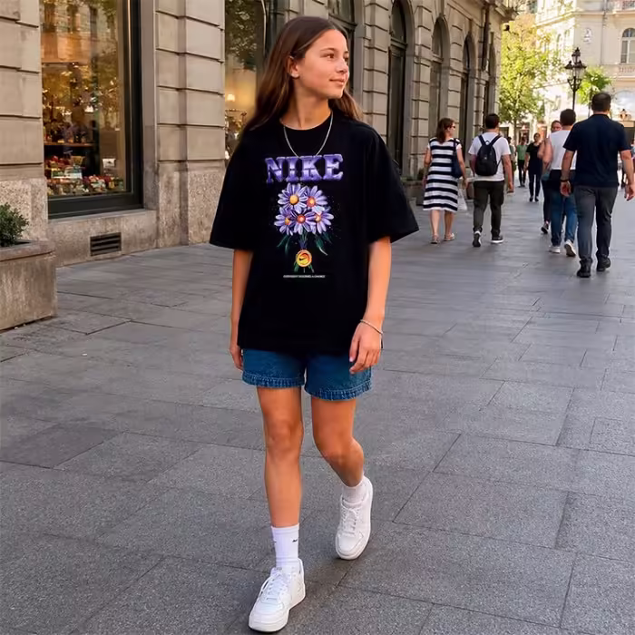 Tricou Nike SPORTSWEAR FLOWERS Negru XS - 7