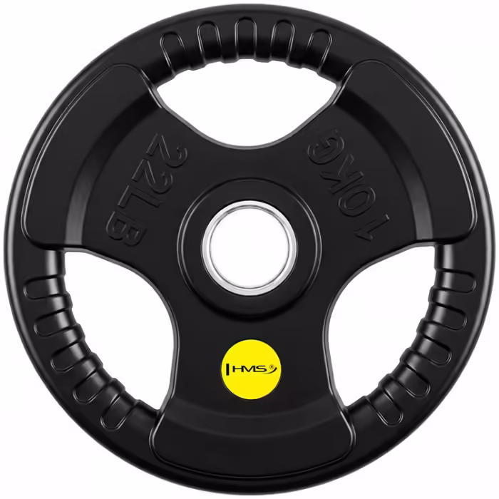 Disc 10 kg HMS Solid Rubber Bumper Plate Negru 10 kg