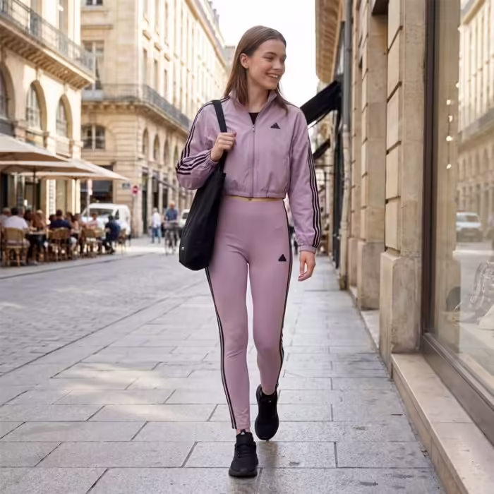 Легинсы Adidas W FI 3S LEGGING Сиреневый 2XS - 7