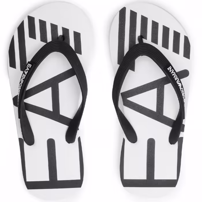 Slapi EA7 EMPORIO ARMANI SHOES BEACHWEAR Alb-negru 36 - 5