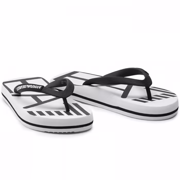 Slapi EA7 EMPORIO ARMANI SHOES BEACHWEAR Alb-negru 36 - 6