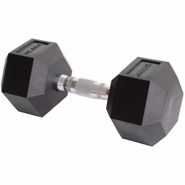 Гантель 12.5 кг YORK Premium PVC Hex Dumbbell Черный/Хром 12.5 kg