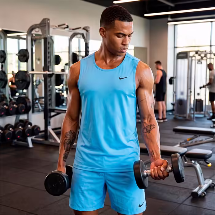 Майка Nike M NK DF READY TANK Голубой XXL - 7