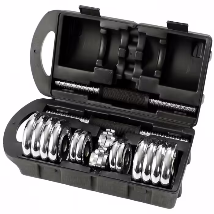 Gantera p/set 20 kg YORK Black Cast Iron Dumbbell Spinlock in PVC case - 2