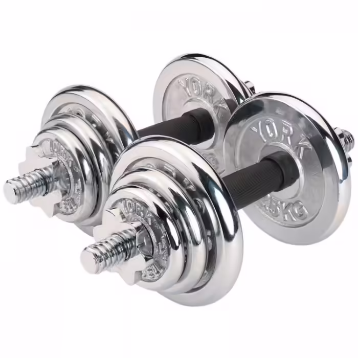 Gantera p/set 20 kg YORK Black Cast Iron Dumbbell Spinlock in PVC case - 3