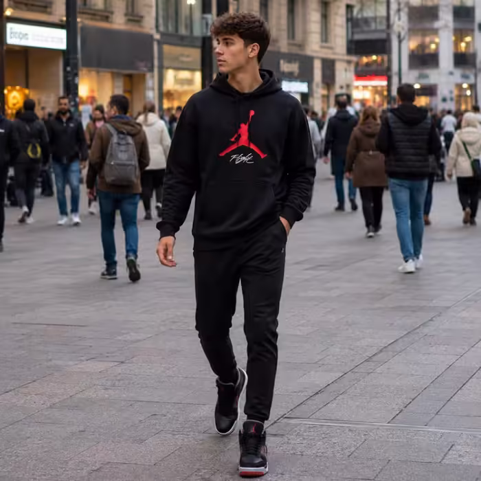 Толстовка Nike M J ESS FLC BASELINE HOODIE Черный XXXL - 9