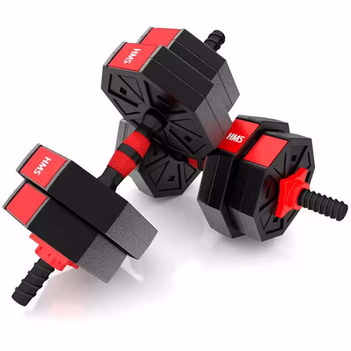 Гантель наборная 15 кг HMS Barbell and Dumbbells Composite Черный/Красный 15 kg - 4