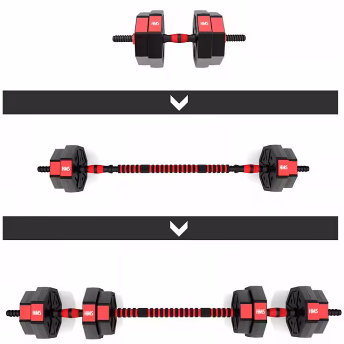 Гантель наборная 15 кг HMS Barbell and Dumbbells Composite Черный/Красный 15 kg - 5