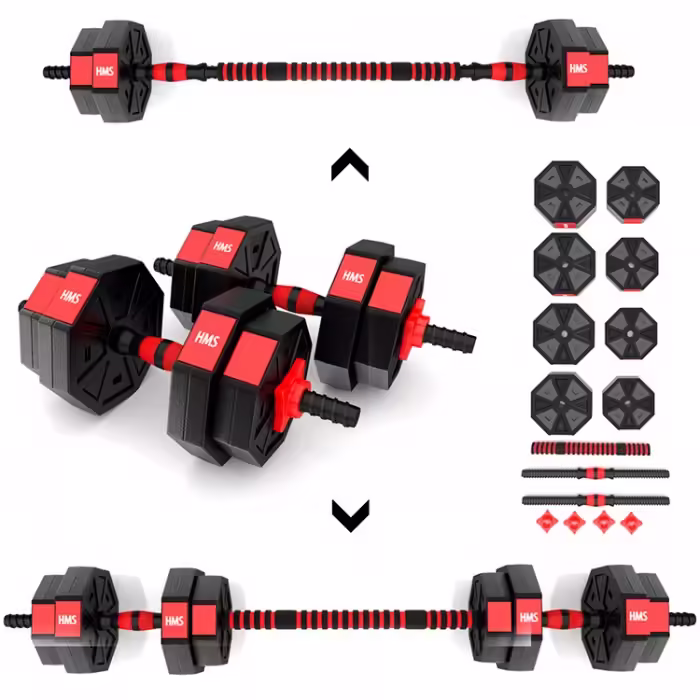 Гантель наборная 15 кг HMS Barbell and Dumbbells Composite Черный/Красный 15 kg - 6