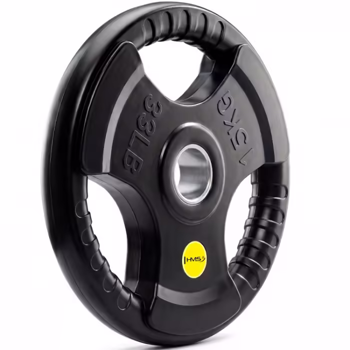 Disc 15 kg HMS Solid Rubber Bumper Plate Negru 15 kg - 2