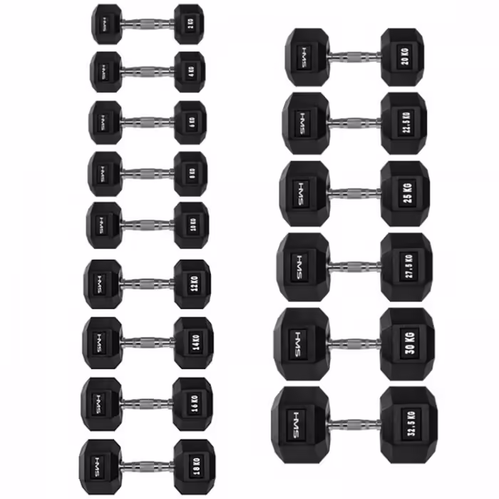 Гантель 14 кг HMS HEX PRO Dumbbell Черный/Серебристый 14 kg - 5