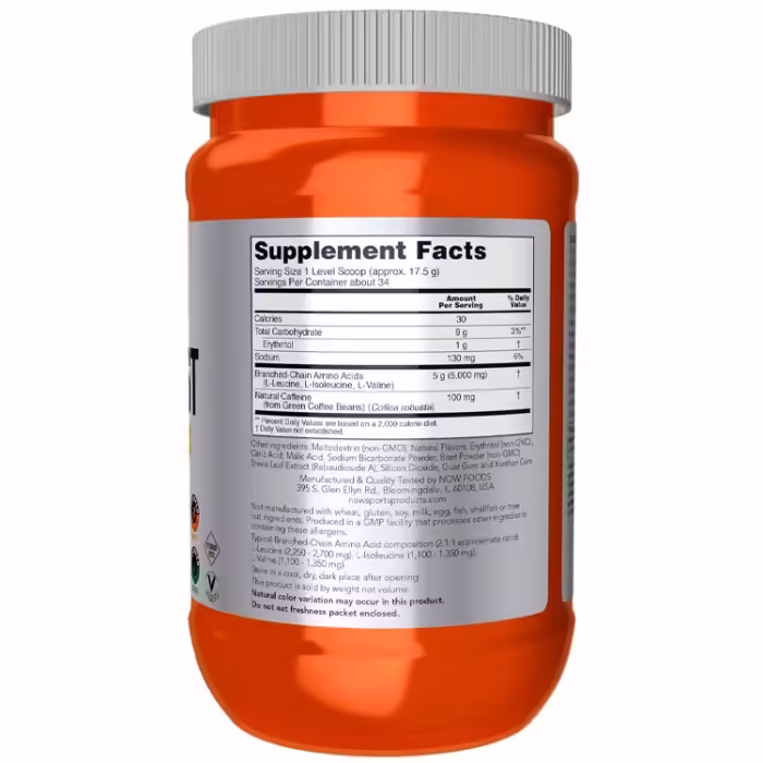 Complex Pre-antrenament Now Sports BCAA Blast Powder, Tropical Punch Flavor - 2