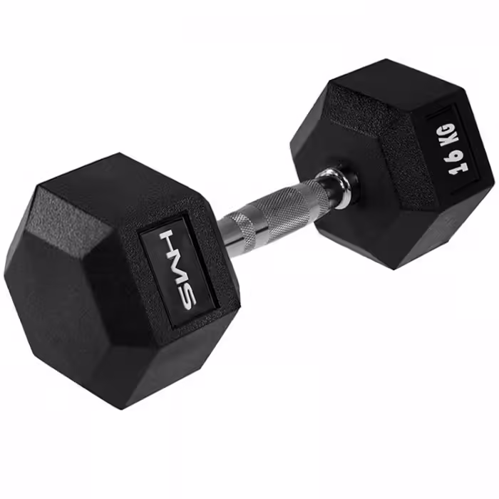 Гантель 16 кг HMS HEX PRO Dumbbell Черный/Серебристый 16 kg - 2