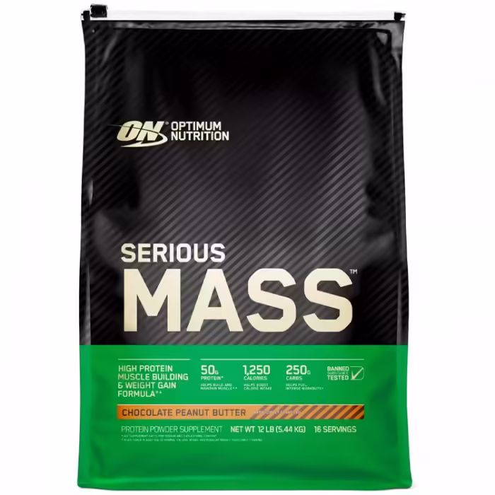 Gheiner Optimum Nutrition SERIOUS MASS CHOCOLATE Peanut Butter 12lb