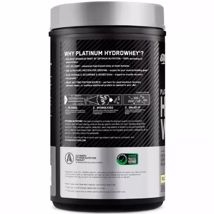 Hidrolizat proteic Optimum Nutrition Platinum Hydro Whey Vanilla 1.76lb - 2