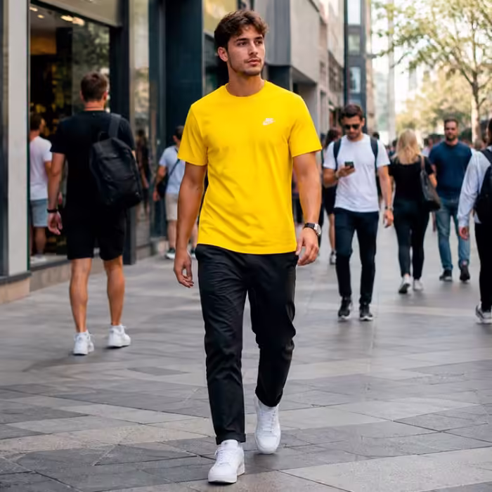 Tricou Nike M NK NSW CLUB TEE Galben M - 8