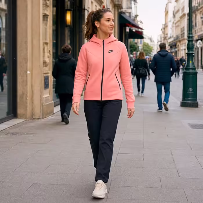 Толстовка Nike G NSW TCH FLC HD FZ LS Розовый S - 8