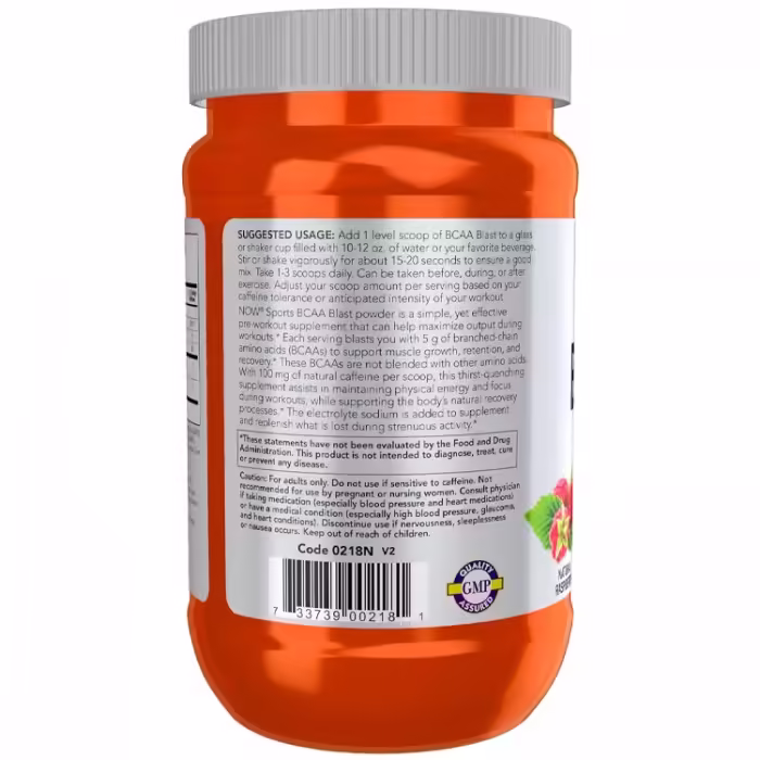 Complex Pre-antrenament Now Sports BCAA Blast Powder,  Raspberry - 3