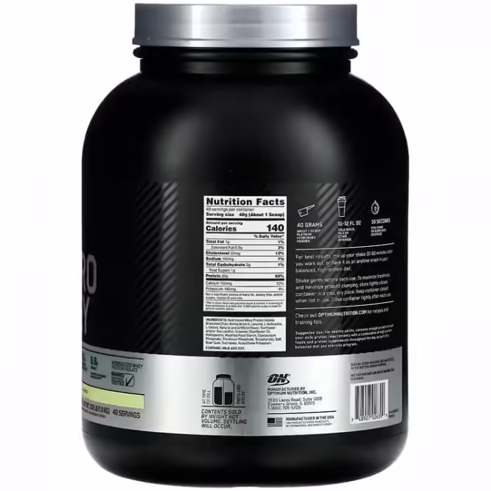 Hidrolizat proteic Optimum Nutrition Platinum Hydro Whey Vanilla 3.52lb - 2
