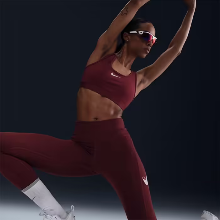 Panta-colanti Nike W NK FAST DF MR 7/8 TGT SW Bordo S - 6
