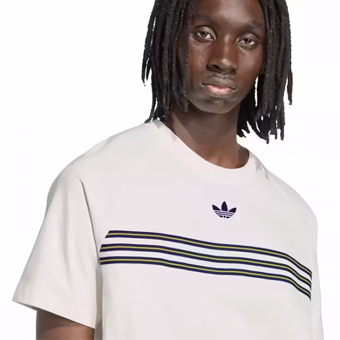 Tricou Adidas CHEST STRIPES Alb S - 4