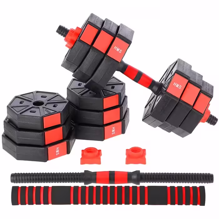 Гантель наборная 20 кг HMS Barbell and Dumbbells Composite Черный/Красный 20 kg