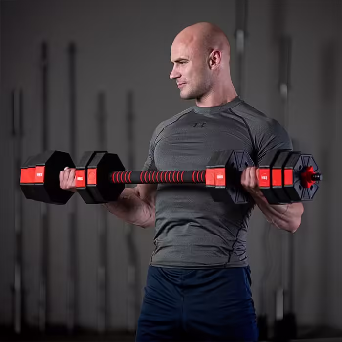 Гантель наборная 20 кг HMS Barbell and Dumbbells Composite Черный/Красный 20 kg - 2
