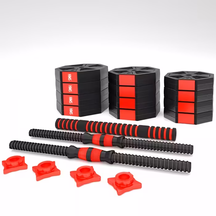Гантель наборная 20 кг HMS Barbell and Dumbbells Composite Черный/Красный 20 kg - 3