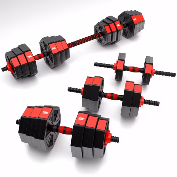 Гантель наборная 20 кг HMS Barbell and Dumbbells Composite Черный/Красный 20 kg - 4