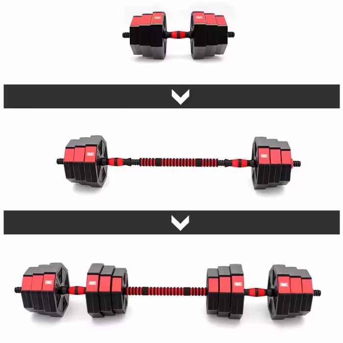 Гантель наборная 20 кг HMS Barbell and Dumbbells Composite Черный/Красный 20 kg - 6