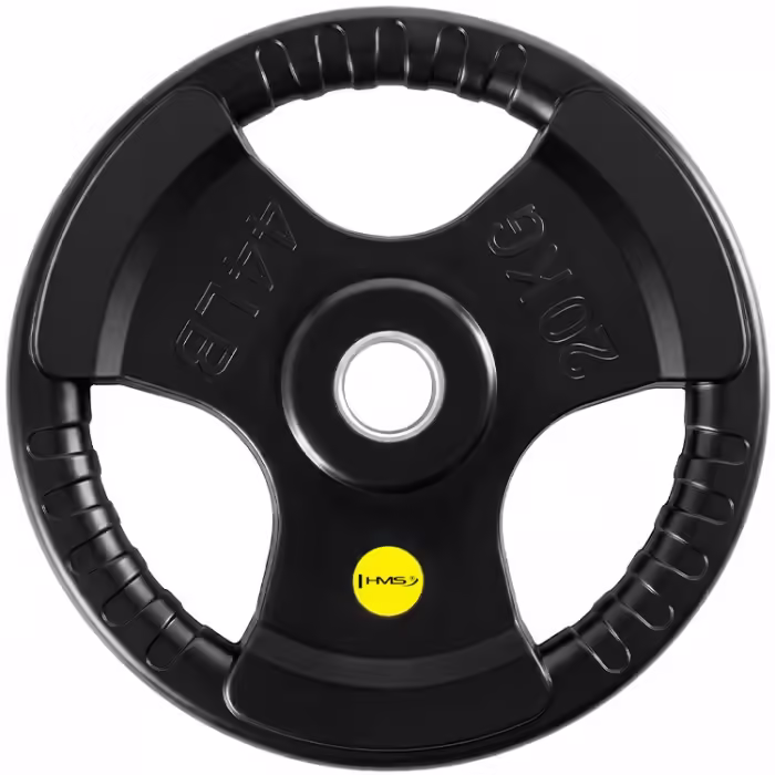 Disc 20 kg HMS Solid Rubber Bumper Plate Negru 20 kg