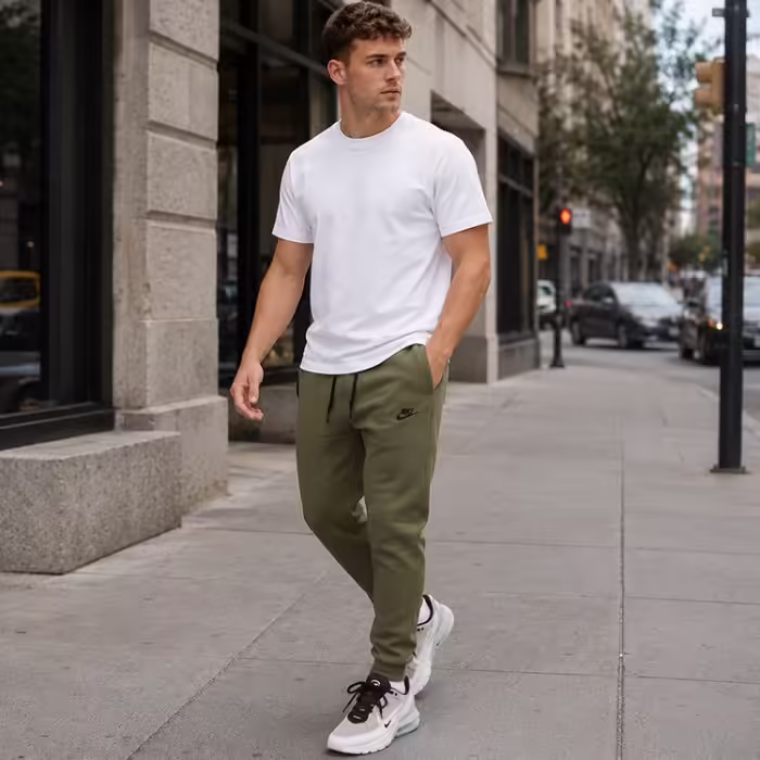 Брюки Nike M NK TCH FLC JGGR Хаки S - 2