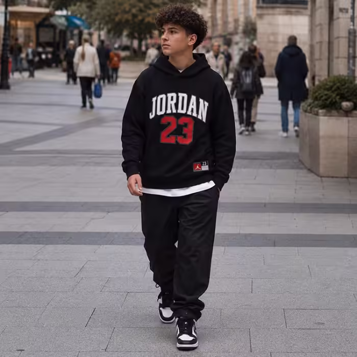 Толстовка Nike JORDAN HBR FLC PO HOODIE Черный L - 7