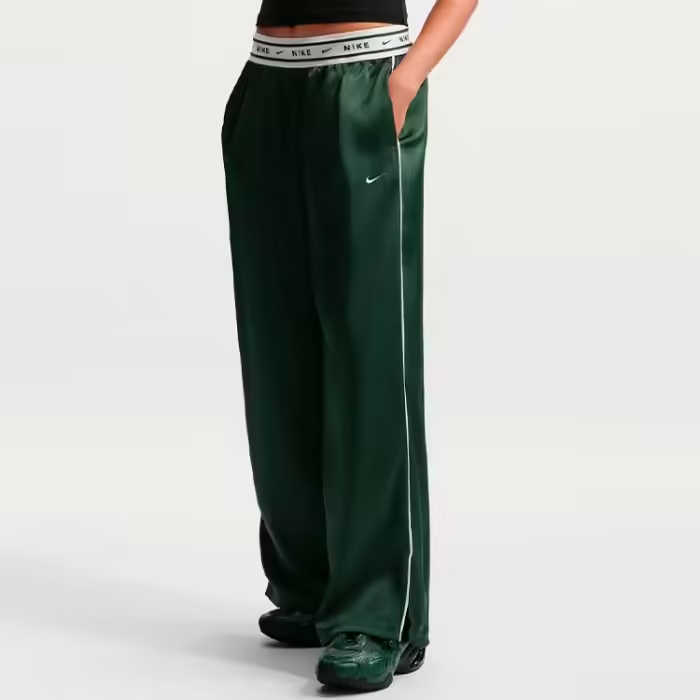 Брюки Nike W Sportswear Loose Mid-Rise Satin Trousers Зеленый XXL