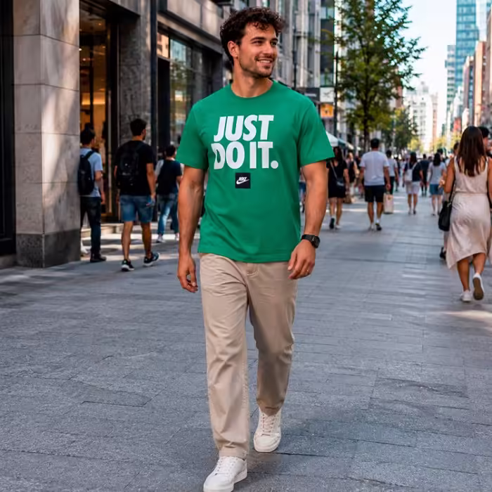 Футболка Nike NSW TEE FRAN JDI VERBIAGE Зеленый XL - 7