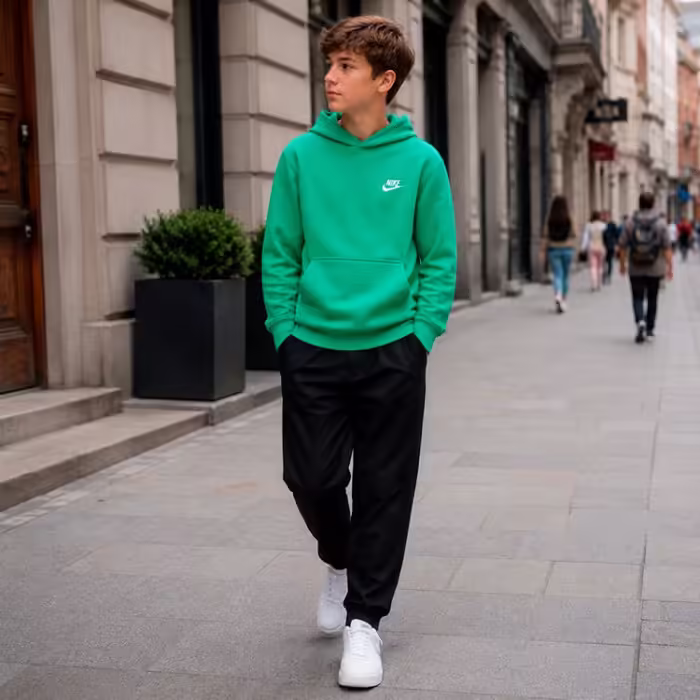 Hanorac Nike K NSW CLUB FLC HDY LBR Verde M - 7