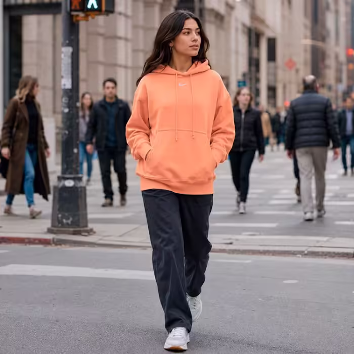 Hanorac Nike W NSW STYLE FLC PO HOODIE OS Oranj S - 9