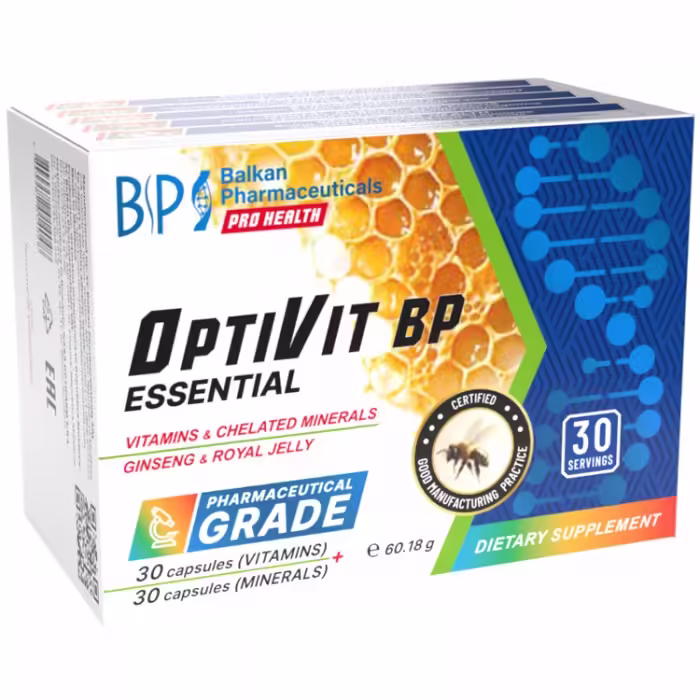 Витамины Balkan Pharmaceuticals OPTIVIT BP ESSENTIAL capsules N30+30