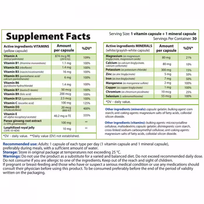 Витамины Balkan Pharmaceuticals OPTIVIT BP ESSENTIAL capsules N30+30 - 2