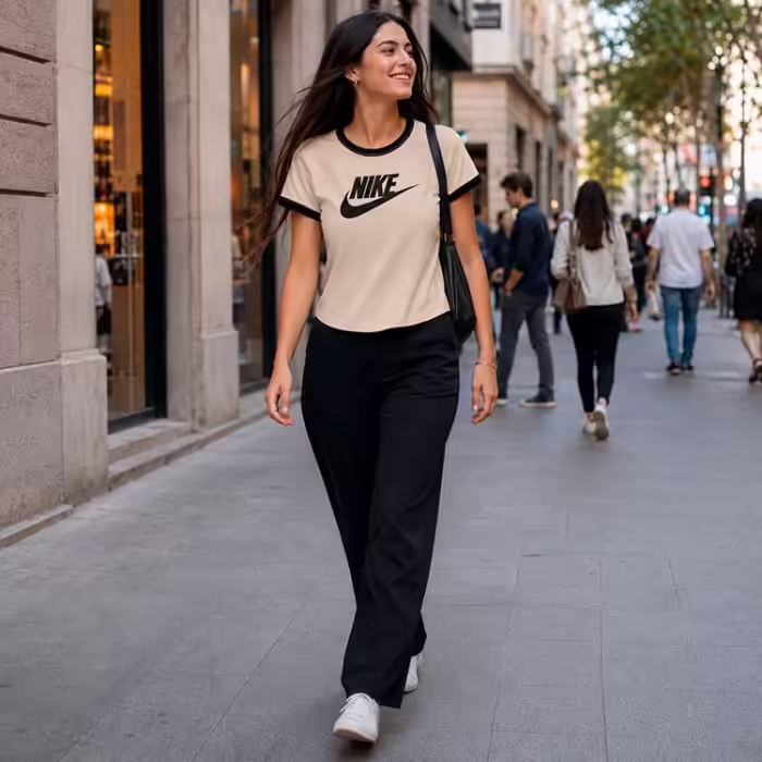 Tricou Nike W NSW SS RINGER TEE VNTG RUN Bej XL - 7