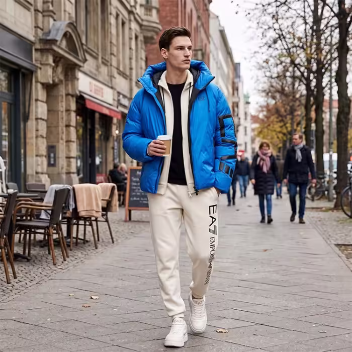Scurta EA7 EMPORIO ARMANI PADDED JACKET WITH HOOD - 6