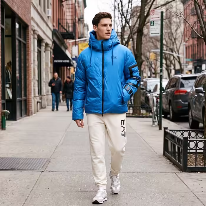 Scurta EA7 EMPORIO ARMANI PADDED JACKET WITH HOOD - 7