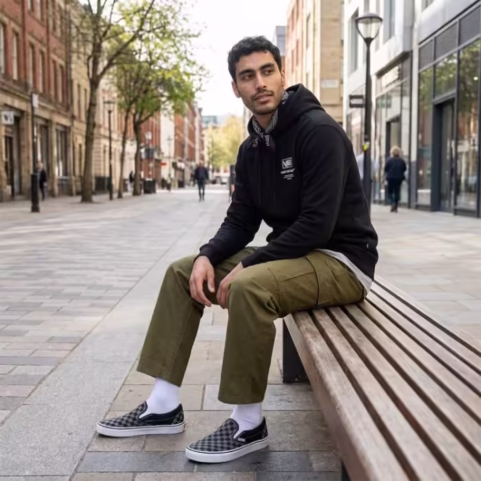 Hanorac Vans Stacked Hi Hoodie Negru M - 6