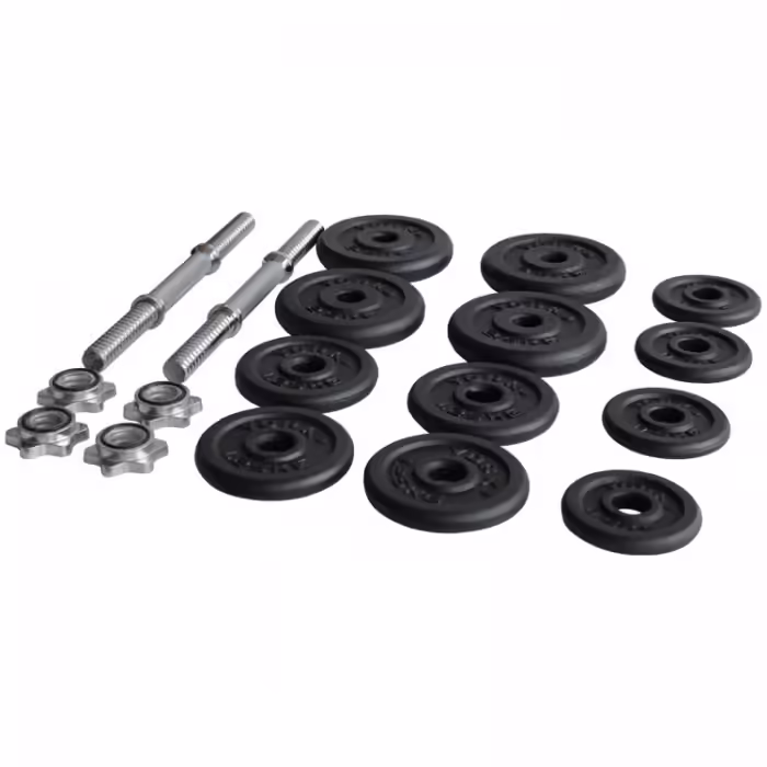Gantera p/set 20 kg YORK Black Cast Iron Dumbbell Spinlock in PVC case - 3