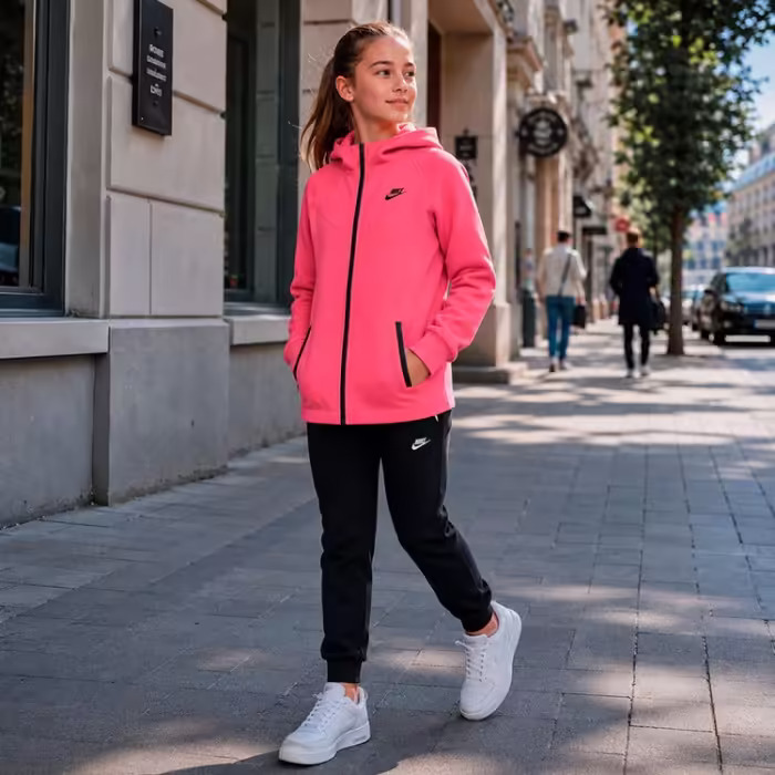 Толстовка Nike G NSW TCH FLC HD FZ LS Розовый L - 9