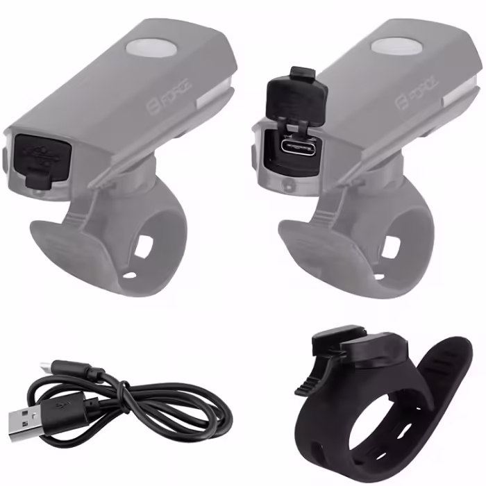 Фонарь передний Force FLUX 200 Lm, USB - 3
