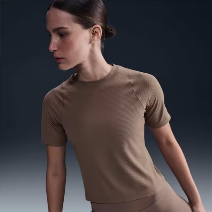 Tricou Nike W NK INF DF SS TOP WD RIB Maro XXS - 6