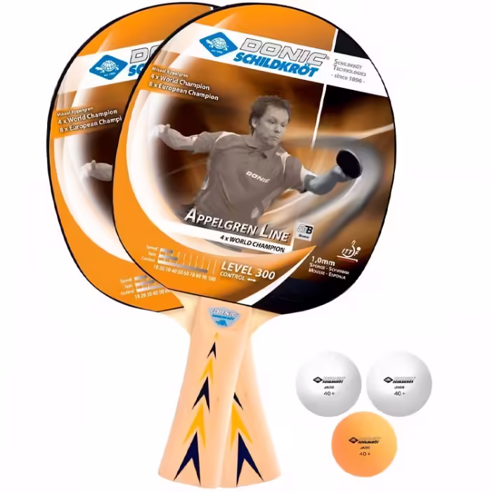 Набор 2 ракетки + 3 мяча для настольного тенниса Donic Level 300 - 2