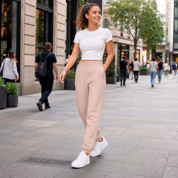 Pantaloni Nike W NSW ESNTL FLC MR PT CLTN VNR Bej L - 7